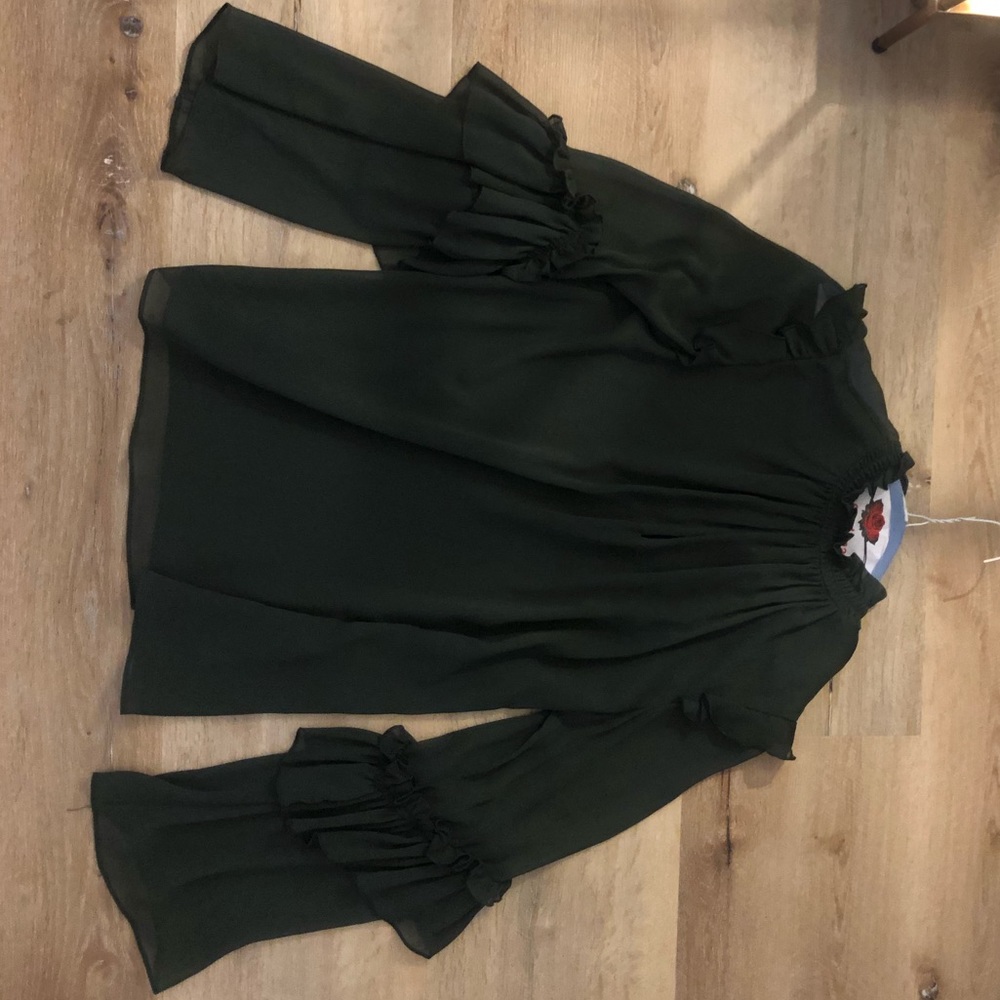 Green Zara Blouse Size Sm
